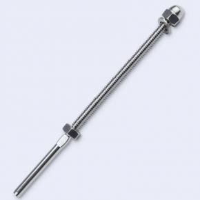 Stainless Steel Hand Crimp Extra Long Threaded Stud Terminal End Fitting For 1/8'' and 3/16