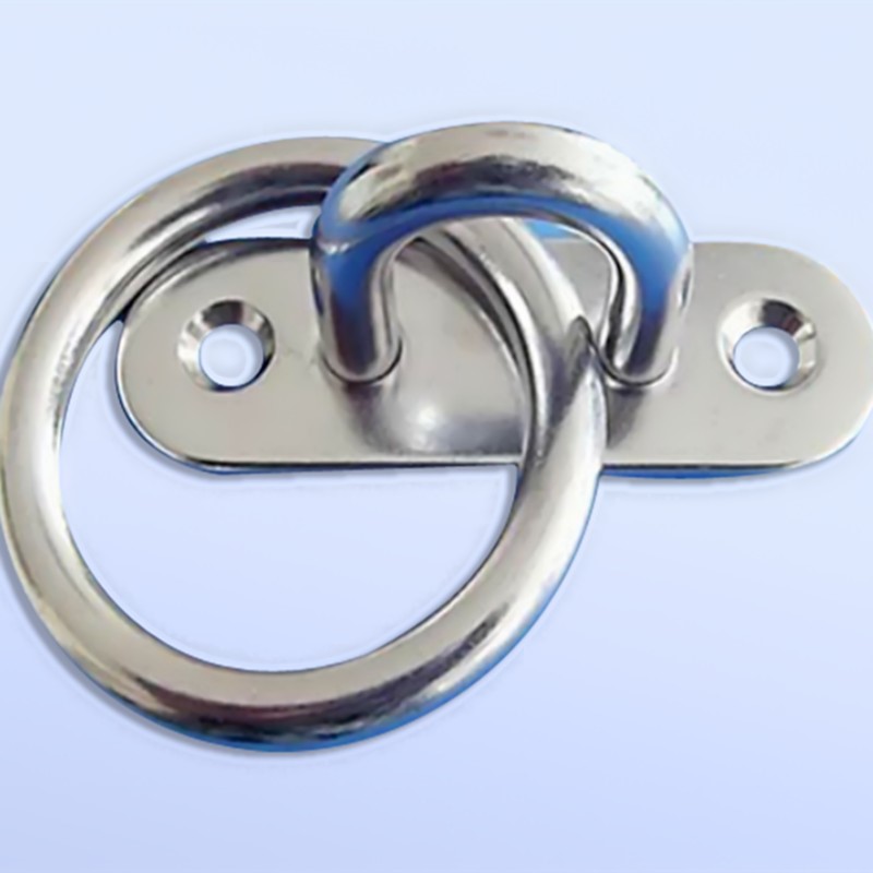 Stainless Steel Oblong Base Pad Eye Plate With Ring